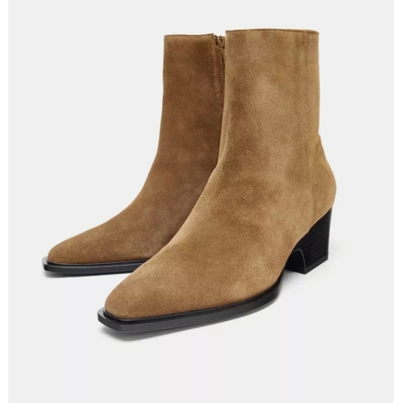 Zara Shoes - Zara Brown Suede Ankle Booties